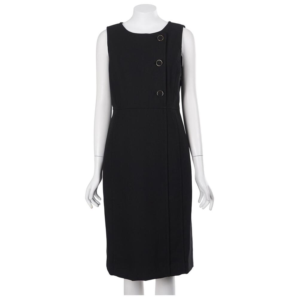 NWT TALBOTS Dress Size 6 Black Sheath Wool Blend Sleeveless Career Office